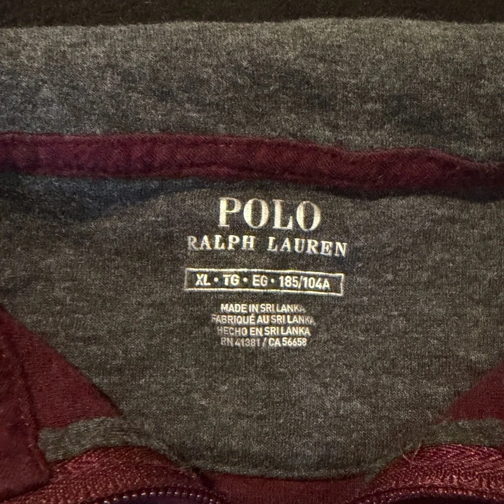 Polo Ralph Lauren Pullover Mens XL‎ Burgundy Quarter Zip Mock Neck Pony Logo